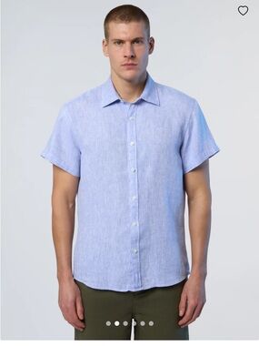 Men’s North Sails Short-sleeved linen shirt Size XL Light Blue